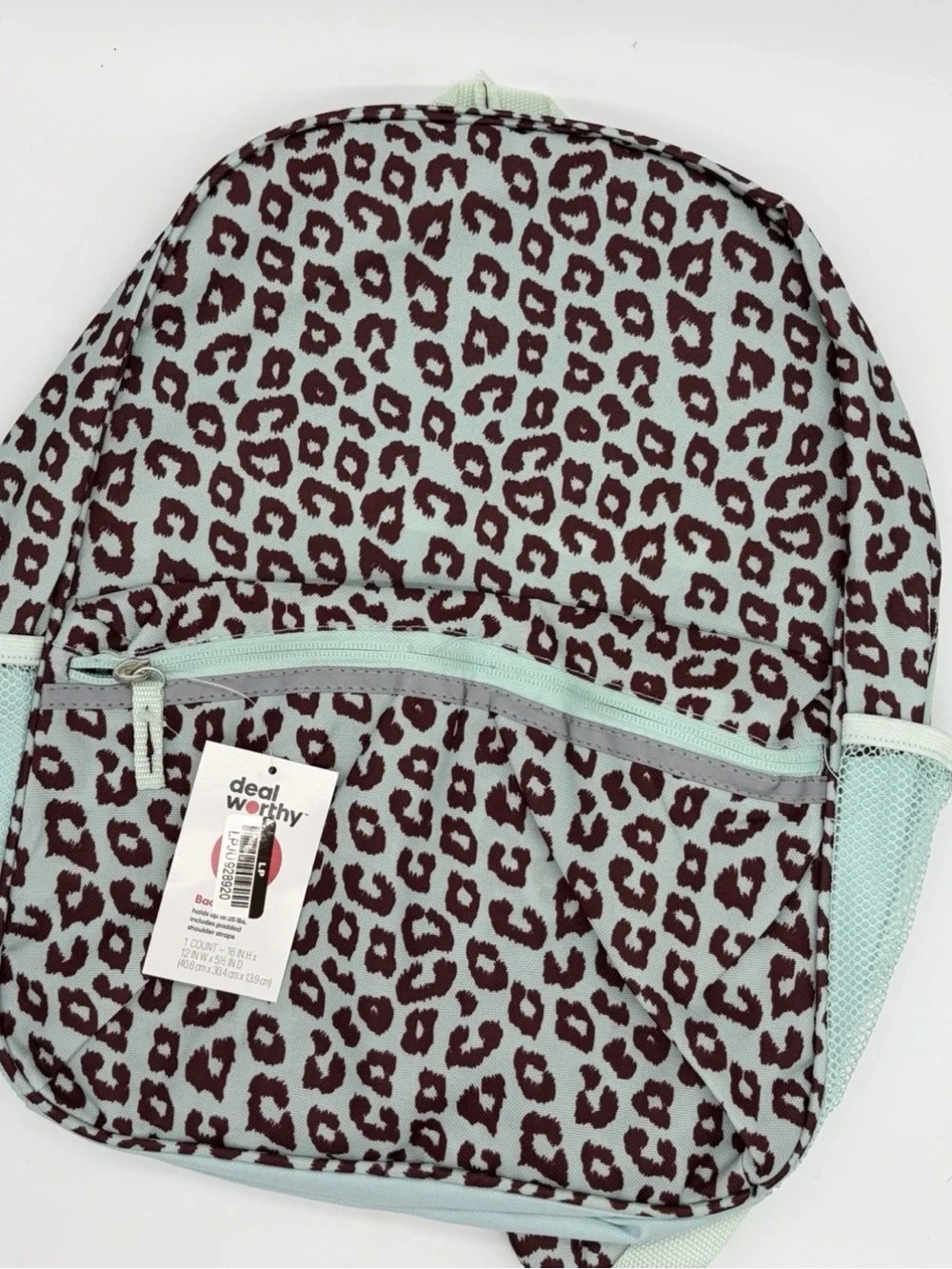Kids Leopard Print Backpack in Light Blue and Purple - Youth School Bag